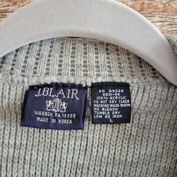 J.Blair sweater button front men's large gray Pre-owned - Picture 3 of 6